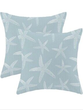 BETGINY Coastal Seafoam Blue Starfish Throw Pillow Cover 20 x 20 Inch Pack of 2